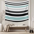 thumbnail image 5 of Turquoise Black Stripe Large Tapestry for Bedroom Wall Hanging Tapestry,Modern Abstract Coarse Striped Ceiling Backdrop Tapestries Poster Blanket Wall Decor for Teens Room Living Room Dorm 86" x 104", 5 of 8