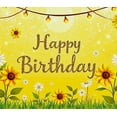 thumbnail image 4 of Sunflower Themed Happy Birthday Banner with Balloons Fairy Lights and Daisies Background Backdrop Party Decoration for Birthday Party Celebrations Photography Props and Home Decorations, 4 of 8