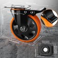 thumbnail image 2 of 5 Inch Swivel Caster Wheels, Heavy Duty Casters Set of 4, Locking Industrial Casters with Brake, Swivel Top Plate Casters Wheels for Furniture and Workbench(Free Hardware Kits), 2 of 4
