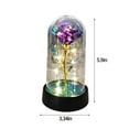 thumbnail image 3 of Ovzne Colorful Artificial Rose Flower in Glass Dome with LED Light String – 15x8.5x8.5cm, Powered, Ideal for Valentine's Day, Mother's Day, 3 of 8