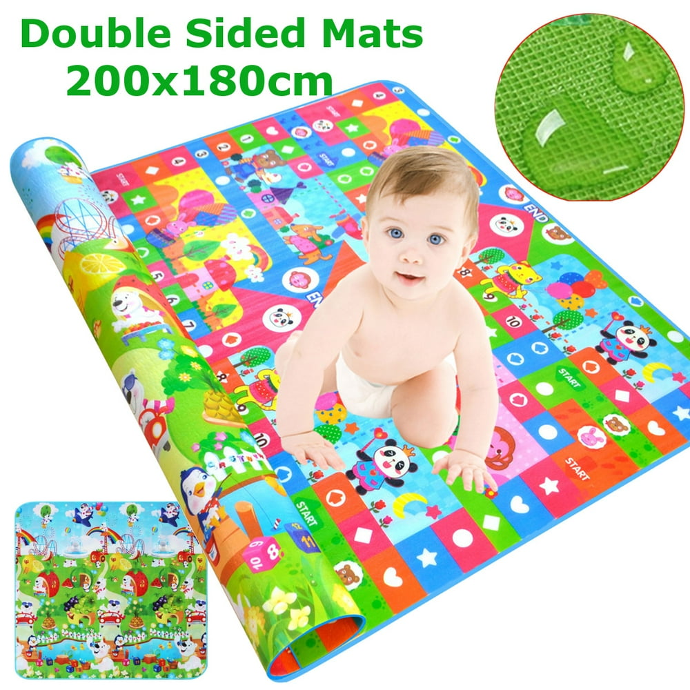 Baby Kids Play Mat 70.7x70.9" Waterproof Playmat Double Sided Crawling