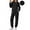 Black, variant on UVN Outfit Set for Women Long Sleeve Tops and Jogger Pants 2 Piece Matching Set with Pockets