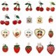 thumbnail image 1 of 1 caja de 40 colgantes de cereza, fresa y frutos rojos (20 estilos) en aleación de metal dorado y plateado, esmaltados, con forma de corazón y frutas de verano., 1 of 7