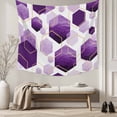 thumbnail image 5 of Purple Geometric Tapestry for Bedroom Wall Hanging Tapestry, Gold White Hexagon Modern Ceiling Backdrop Tapestries Poster Blanket Wall Decor for Teens Room Living Room Dorm 51" x 59", 5 of 8