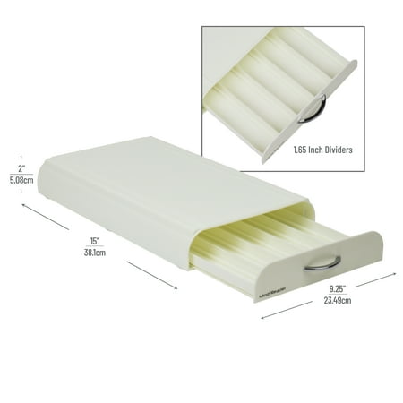 Mind Reader - Nespresso Compatible Capsule Drawer, Countertop Organizer, Coffee Pod Holder, Storage, 9.25"L x 15"W x 2"H - White