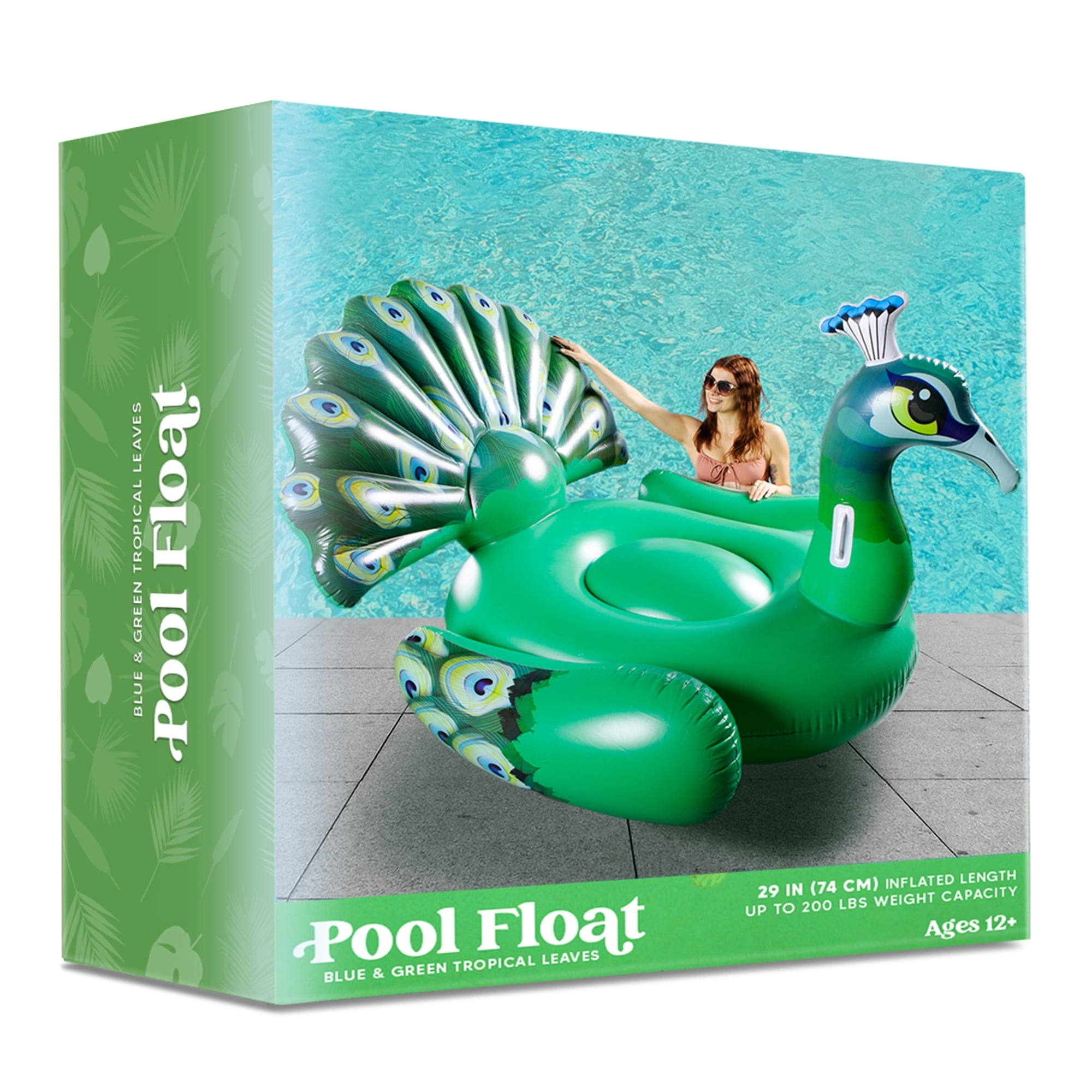 Joyfy Inflatable Peacock Pool Float, Giant Peacock Ride on Raft for Summer Pool Beach Party Decoration Toys, Inflatable Island, Summer Pool Raft Lounge for Adults