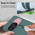 thumbnail image 3 of Compatible with Google Pixel 9 Case with Ring Kickstand Green, Google Pixel 9 Phone Case Silicone Liquid with Soft Microfiber Lining Slim Shockproof Protective Cover (Dark Green), 3 of 14