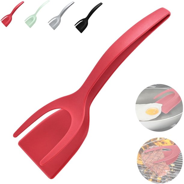 Espátula para yemas, espátula para huevos fritos con yemas, pinzas para espátula con agarre y giro, espátula de silicona de doble cara para huevos fritos, pinzas para girar y girar, espátula para huev