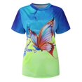 thumbnail image 4 of Blusa holgada de manga corta con cuello redondo y estampado a la moda para mujer Pompotops  hfajkhk130446, 4 of 6