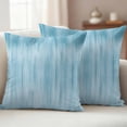 thumbnail image 2 of Teal Blue Outdoor Pillow Covers 24x24 Set of 2, Waterproof Patio Throw Pillowcase Protectors, Modern Abstract Art Ombre Striped Square Decorative Pillow Shams Cushion Covers for Seat Bed Couch Sofa, 2 of 8