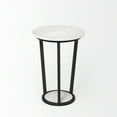 thumbnail image 5 of Mercana Bombola I 15 x 20.9 Round White Marble Top & Black Metal Frame Table, 5 of 10