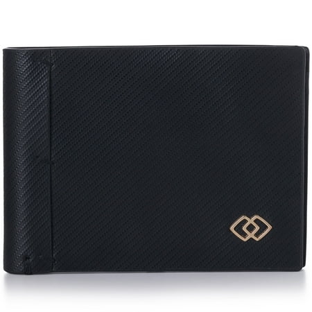 - Alpine Swiss Double Diamond Mens RFID Slimfold Wallet Thin Leather Bifold