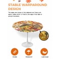 thumbnail image 4 of Fitted Round Tablecloths Table Covers 36-44in,Thanksgiving Fall Harvest Pumpkin Waterproof Elastic Edged Table Cloth for Kitchen Dining Holiday Party Tables Decor,Fruit Maple Leaves on Orange Plaid, 4 of 6