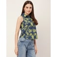 thumbnail image 3 of Moomaya Printed Sleeveless Casual Shirt, Womens Cotton Button Down Summer Tops, 3 of 9