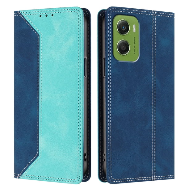Funda FOXDOCK para Motorola Moto G06 de Cuero Premium Bicolor con Ranuras RFID, Carcasa Tipo Billetera Antigolpes y Soporte Plegable