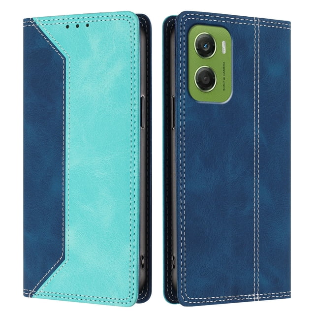 Funda FOXDOCK para Motorola Moto G06 de Cuero Premium Bicolor con Ranuras RFID, Carcasa Tipo Billetera Antigolpes y Soporte Plegable