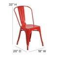 thumbnail image 2 of Emma + Oliver Commercial Grade 31.5" Square Red Metal Indoor-Outdoor Table Set-4 Stack Chairs, 2 of 6