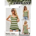 thumbnail image 6 of Nlife Women Stripe Printed V Neck Sleeveless Knitted Tank Top, 6 of 6