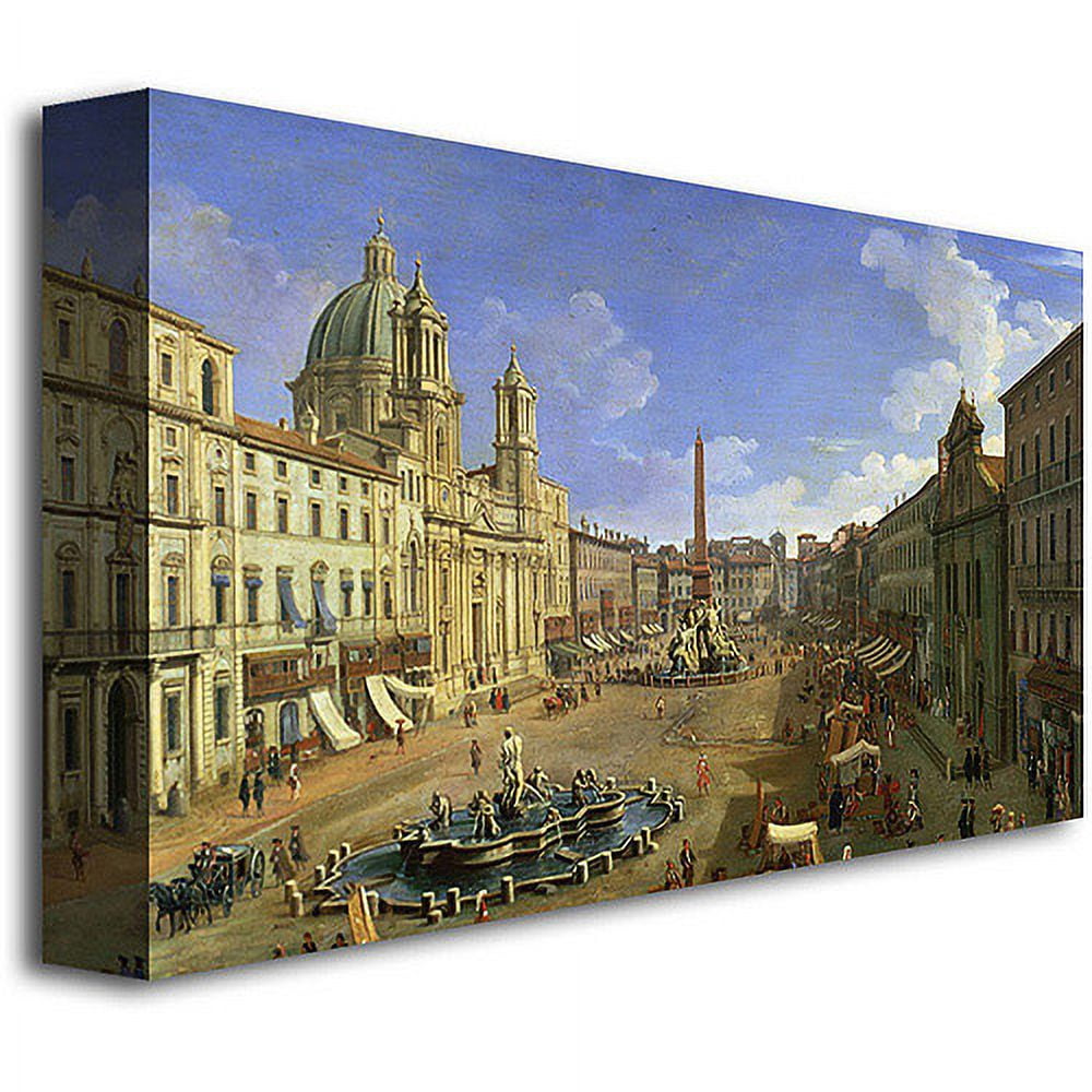 Trademark Fine Art "View Of The Piazza Navona, Rome" Canvas Wall Art by Canatello