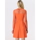 thumbnail image 4 of Vestido corto de fiesta Allegra K de una línea transparente de malla con lunares de corazón Naranja S, 4 of 6
