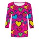 thumbnail image 4 of RKSTN Valentines 3/4 Sleeve Tops for Women Oversized Crewneck Valentine's Day Graphic Printed Short Sleeve T Shirt Womens Casual Round Neck Loose Comfy Loves Heart Print Three Quarter Sleeve Shirts, 4 of 6