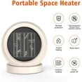 thumbnail image 3 of Portable Desk Heater,600W Energy Efficient Space Heater for Indoor Use,Safe and Quiet for Home and Office Use(Light Brown), 3 of 7