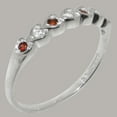 thumbnail image 2 of LBG British Made 14k White Gold Cubic Zirconia & Natural Garnet Womens Promise Ring - 33 size options - Size 4.5, 2 of 9