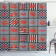 thumbnail image 1 of Ambesonne Colorful Shower Curtain, Woman Kisses Lipstick Art, 69"Wx84"L, Black and Red, 1 of 3