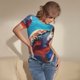 thumbnail image 3 of Fotbe Colorful Ocean Sea Turtle Body de Mujer con Cuello Redondo y Mangas Cortas, Sin Mangas Ajustado, Suave, Cómodo y Básico-X-Large, 3 of 7