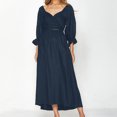 thumbnail image 2 of Vestido de una línea para damas Vestido suelto de cintura alta Suéter informal Vestido de viaje diario Hugtrwg Para estrenar, 2 of 9