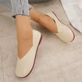 thumbnail image 5 of Wensltd Women's Shoes Round Toe Shallow Mouth Shoes Fashion Casual Solid Color Soft Leather Shoes, 5 of 9