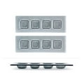 thumbnail image 3 of Glass Dinnerware 11.75" x 4" Rectangular Charcoal Glass Sectional Plate (Set of 2), 3 of 3