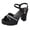 1Black, variant on Womens Platform Heels High Block Heeled Sandals Peep Toe Chunky Lug Sole Glitter Rhinestone Strappy Elegant Pumps Shoes for Evening Party Dressy Silver Size 6