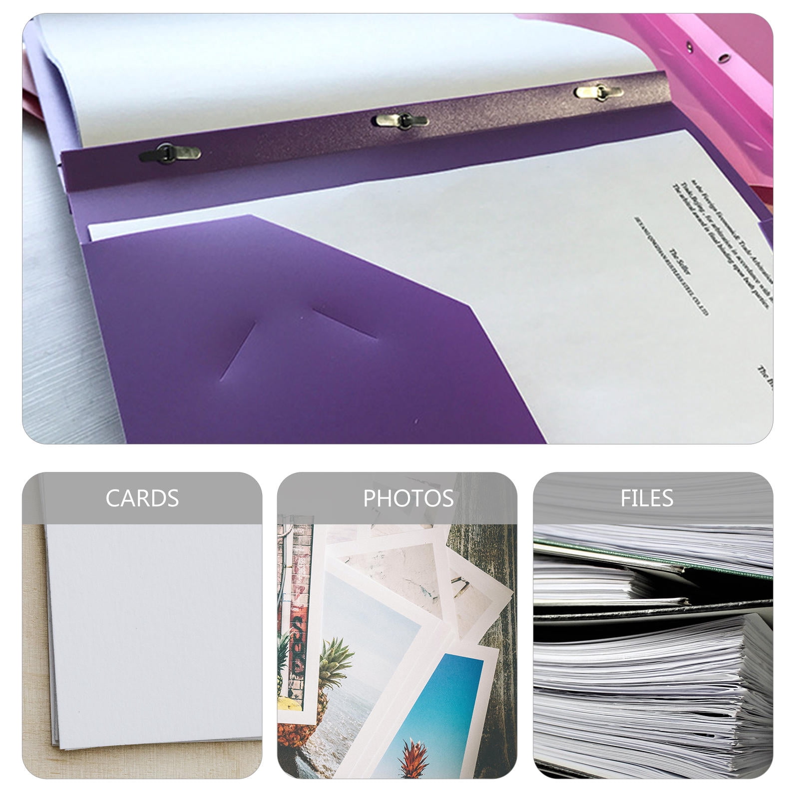 PBPBOX 6Pcs Portable Document Folder Assorted Color Clear Storage File Organizer