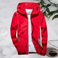 thumbnail image 2 of Razzly Men's And Women's Casual Outdoor Sports Jacket Lightweight Water Windbreaker For All Seasons Warm Jumpsuit for Men Casual Light Jacket for Men Winter down Coat Jackets for Men Falls(Red,4XL), 2 of 3