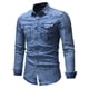 thumbnail image 4 of Camisa Vaquera de Manga Larga Para Hombre Con Lavado de Solapa Y Botones A Juego Para Montañismo Al Aire Libre Odeerbi ODB-6, 4 of 9
