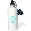 3dRose Keep Calm and Ski on - carry on skiing - hobby or professional Skiier gifts fun funny humor humorous, Sports Water Bottle, 21oz