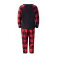thumbnail image 4 of Conjunto de pijamas navideños a juego para toda la familia, camiseta con estampado de dinosaurio y Papá Noel y pantalones a cuadros, 4 of 5