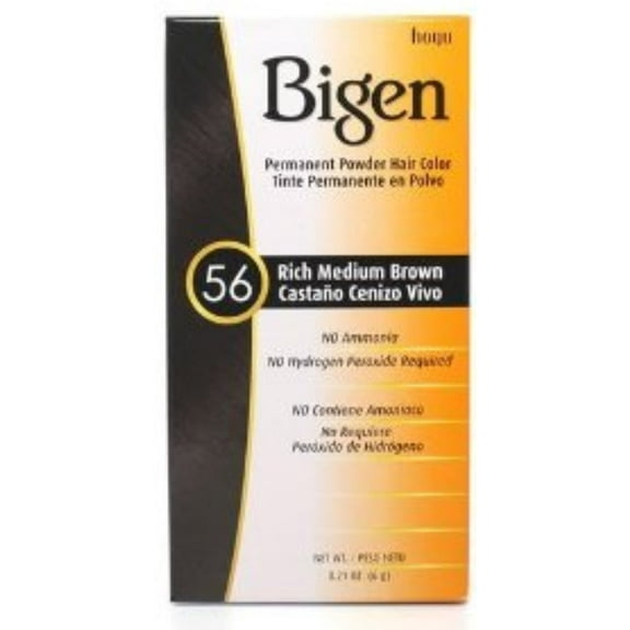 Bigen Permanent Powder Hair Color 56 Medium Brown 1 ea (Pack of 2)