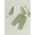 thumbnail image 4 of Bagilaanoe 2pcs Toddler Baby Girl Boy Long Pants Set Contrast Color Long Sleeve Tops + Trousers 6M 12M 18M 24M 3T 4T Kids Casual Outfits, 4 of 9