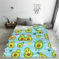 thumbnail image 5 of Honeii Cartoon Avocado Print Fleece Blanket - Throw Blanket for Bed, Sofa, Couch, Camping, and Travel , Microplush Ultra Soft Warm Blanket-50"x40", 5 of 7