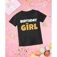 thumbnail image 5 of Birthday Girl Youth Gold Crown Tiara Youth Kids T-Shirt Small Black, 5 of 5