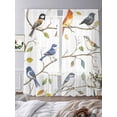 thumbnail image 3 of Leaf Bird Sheer Curtains 96 Inch Length 2 Panels Set, Colorful Spring Tree Branch Country Boho Voile Window Treatment Semi Sheer Long Curtains Drapes for Bedroom/Living Room/Kitchen 52"x96"x2, 3 of 7