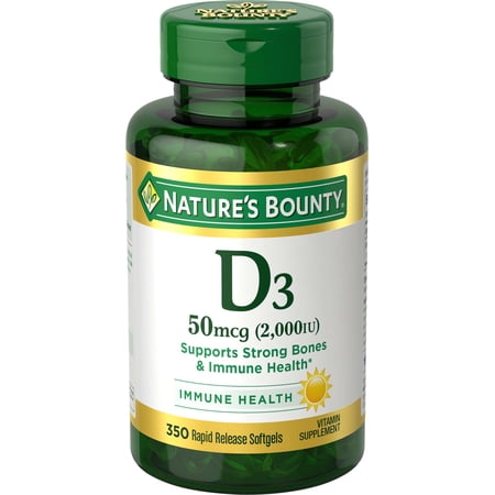Nature's Bounty® Vitamin D3 50 mcg (2000 IU), 350 Softgels