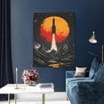 thumbnail image 5 of Kdxio Retro Space Rocket Launch Pattern Canvas Wall Art 12x16 Inches - Waterproof HD Print Solid Wood Frame for Living Room & Bathroom,Vertical, 5 of 8