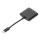 thumbnail image 2 of Adaptador de audio 3 en 1 USB C a 3,5 mm Tipo C a 3,5 mm y conector para auriculares USB C y puerto de carga Negro espacial, 2 of 5