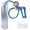 Blue + Protected Gauge, variant on LeLuv® Maxi Penis Pump W/ Pink Handle, Silicone Hose + Protected Gauge | 4 Constriction Rings | 12" x 1.65" Cylinder