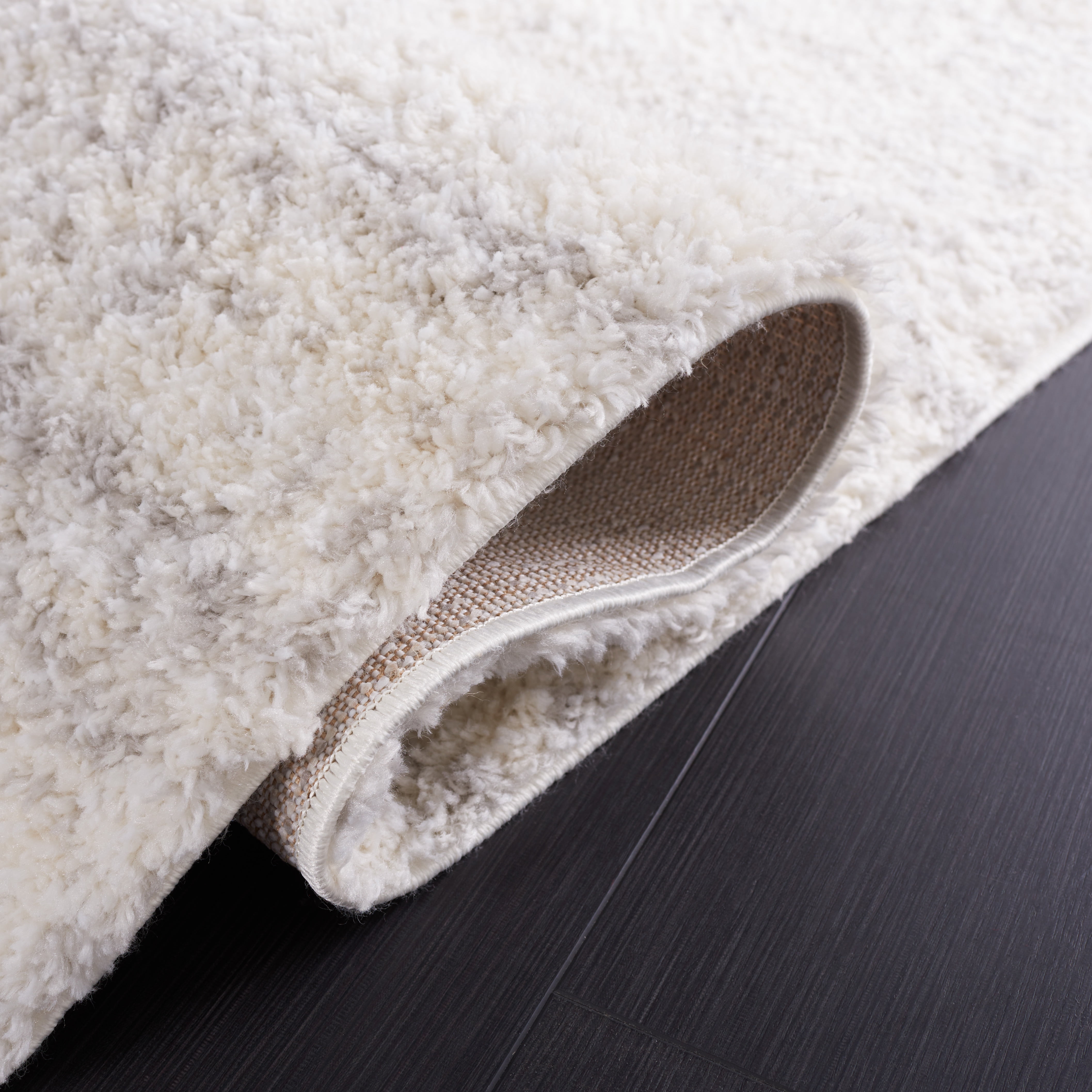 Safavieh Berber Torvald Abstract Polyester Shag Area Rug, Ivory/Light Gray, 6' x 9'