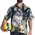 thumbnail image 4 of Cat Men's Short Sleeve Spread Collar Beach Shirts Casual Printed Button Down Unisex Summer Tops, 4 of 6
