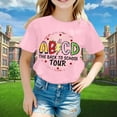 thumbnail image 2 of AWZXDE Hauts pour Filles Enfants Rentrée des Classes T-Shirt Graphique à Manches Courtes Col Rond Lumineux Confortable pour Garçons et Filles, 2 of 4